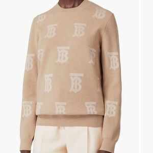 Burberry sasika Beige Monogram Crew Neck Sweater